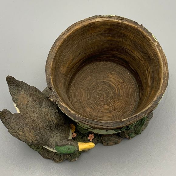 Vtg Resin Flapping Wing Duck Barrel Planter Kitschy Grannycore Cabin Lake House - Picture 5 of 6